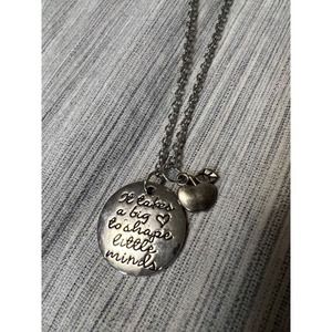 Silver Toned Necklace It Takes a Big Heart to Shape Little Minds. Teacher Care